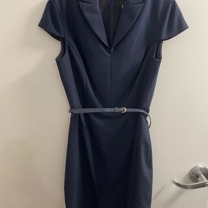 Navy blue office dress